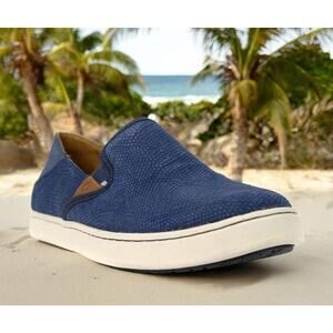 Olukai Pehuea Leather 20329 Slip On Summer Beach Shoes Womens 8.5 Fast Ship